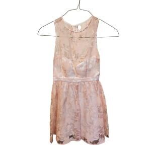 Minuet Petite Sleeveless Blush Pink Floral Mini Dress